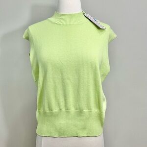 NEW CRUSH Lime Green all Crew Sleeveless Knit Tank Top Size 2 / M
